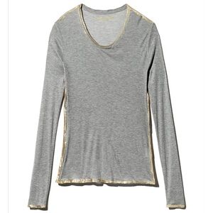 Zadig & Voltaire Willy Gold long sleeve gray shirt. Size S.